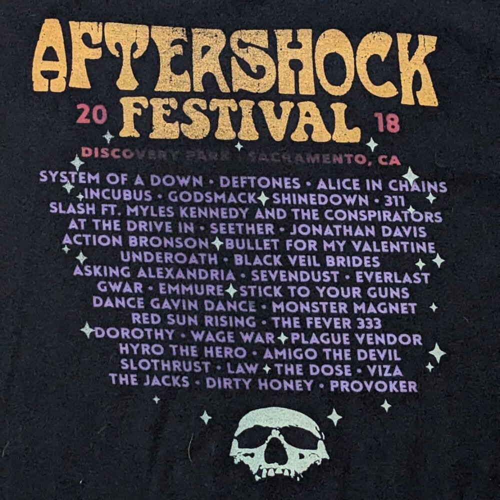 Aftershock Festival 2018 Concert Graphic Tee Shirt Size L Preowned - Picture 4 of 4